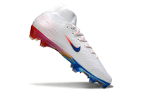 Close-up shot of Nike Air Zoom Mercurial Superfly X Elite FG, high-end soccer footwear for speed