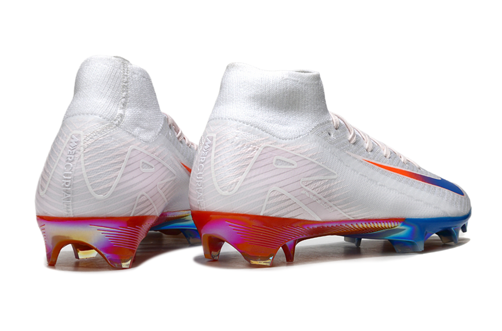 Professional soccer player wearing Nike Air Zoom Mercurial Superfly X Elite FG, elite performance footwear