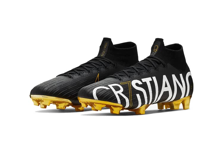 Side view of CR7 Nike Mercurial Superfly VI Elite FG boot