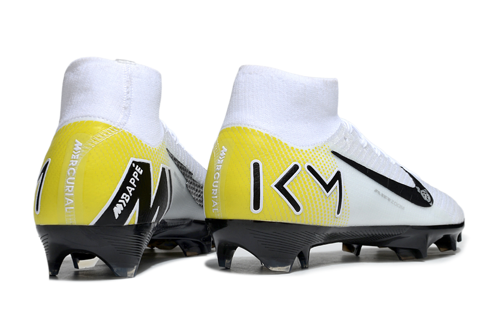 High-quality image of Nike Air Zoom Mercurial Superfly X Elite Soccer Cleats with Kylian Mbappe branding