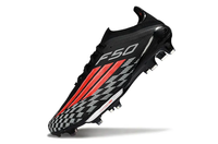 Close-up of Adidas F50+ Elite FG football boot laces and studs