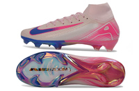 Detailed view of Nike Air Zoom Mercurial Superfly X Elite FG Neon Pulse football cleats upper
