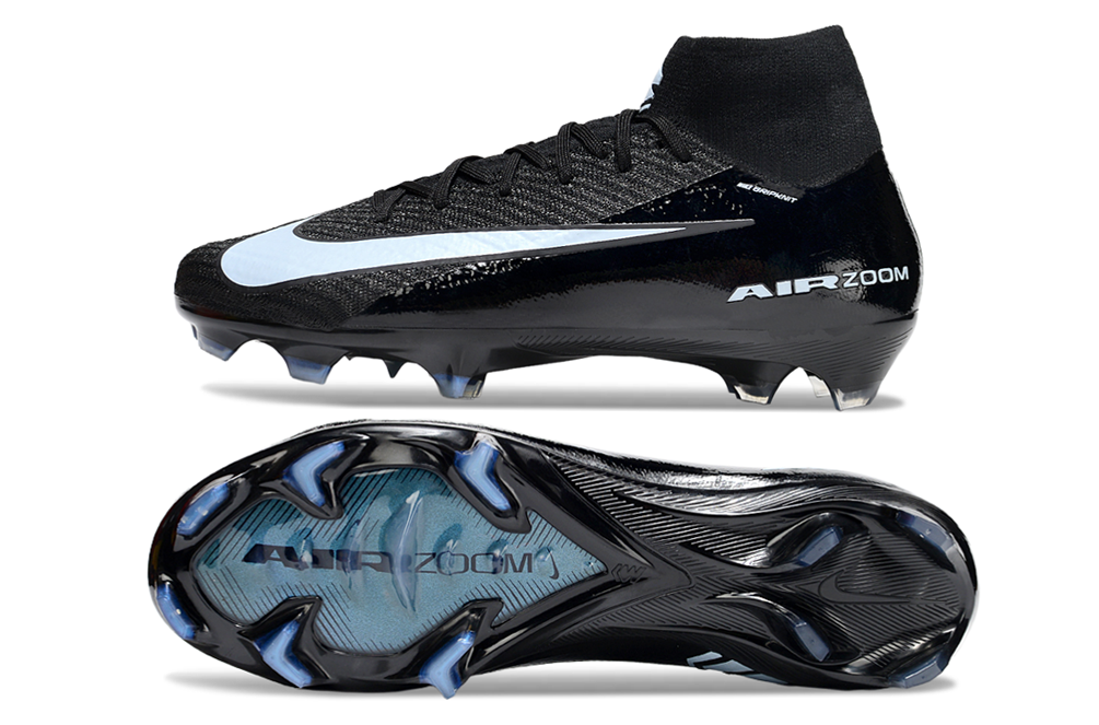 Image of Nike Air Zoom Mercurial Superfly X Elite FG Shadow Pack soccer cleats in action