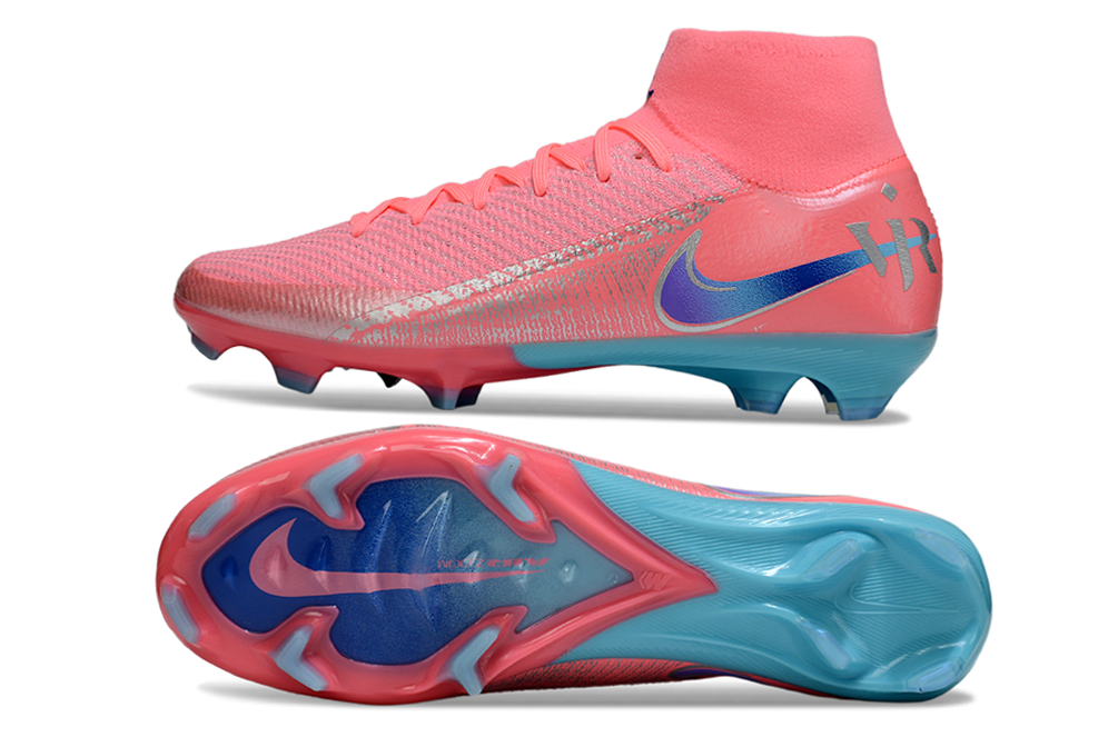 Nike Air Zoom Mercurial Superfly X Elite FG football cleats on a player's foot